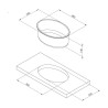 Fregadero elíptico de acero inoxidable CAN LA1420 con desagüe