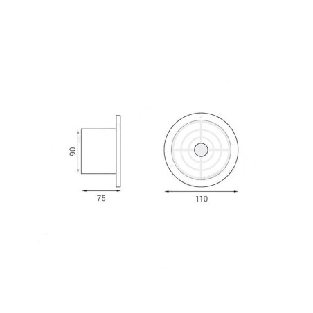 Aspiratore assiale da incasso Ø 100 mm 5 W per cappa