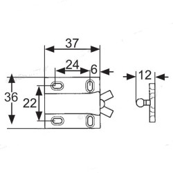 Chiusura push 37x36 per antine senza maniglia