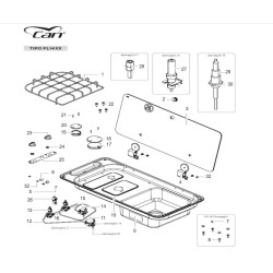 VETRO NERO PER PIANO COTTURA CAN FL1400-FL1410-FC1349