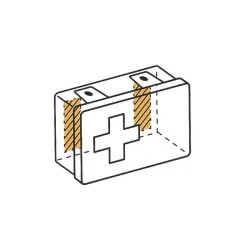 10 cm Nastro 25x3 con chiusura a pressione trasparente autoadesivo