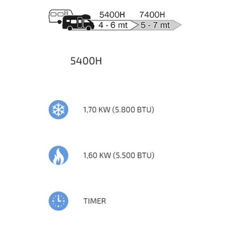CLIMA E-VAN 5400H AIR CONDITIONER WITH REMOTE CONTROL AND HEAT PUMP