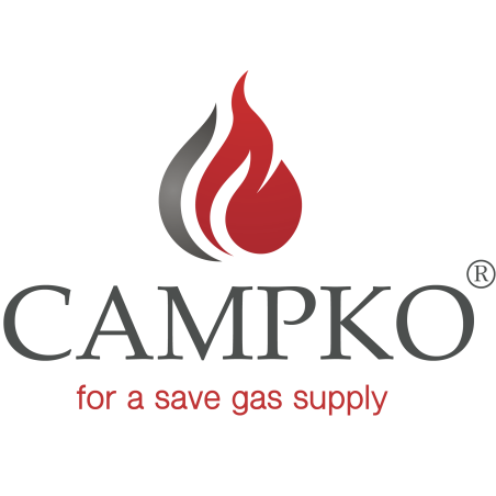 CAMPKO gas cylinder 67R01 steel 22 L - 11 Kg GAS multivalve and pressure gauge
