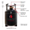 CAMPKO gas cylinder 67R01 steel 22 L - 11 Kg GAS multivalve and pressure gauge