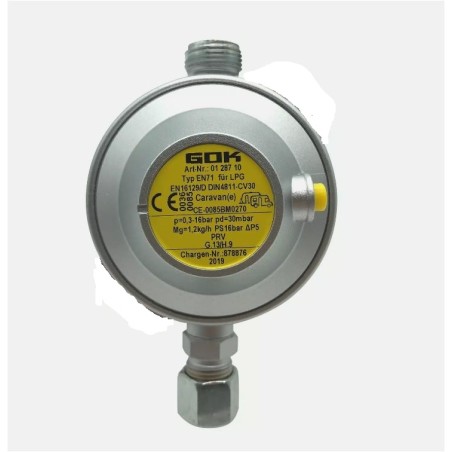 GOK 2025 - 01.287.10 Gasregler BP - 1,2kg - 10mm Rohr - M20x1,5M