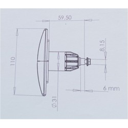 STS Black compression lock ELLIPSE LONG 110x42 without keys