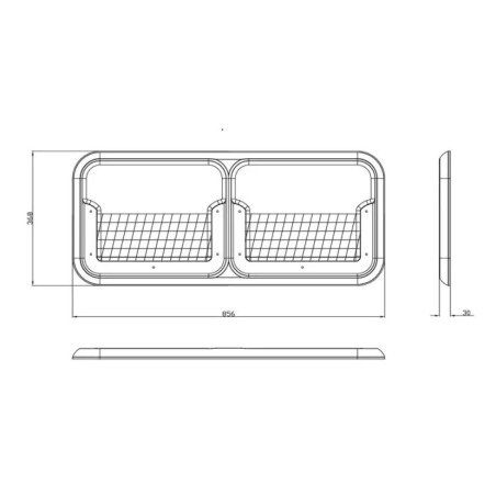 Pannello universale ABS grigio con tasche 856x368