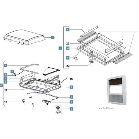 DOMETIC Aggancio braccetto DX + SX oblò MIDI HEKI - MIDI HEKI STYLE BG1707