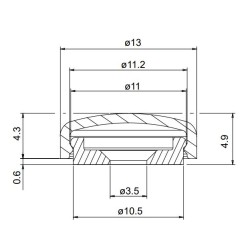 10 piezas - Tapa tapa rosca universal + tapa base neutra Ø 11