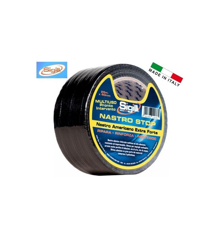 SIGILL STOP SILVER Klebeband amerikanischer Typ 25mtx50 mm