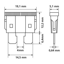 Kit 5 blade fuses 14.5 mm, 12/32Vdc - 7.5A