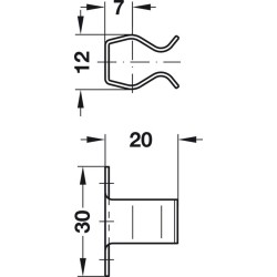 Cliquet à ressort pour table ou mur - 245.07.702