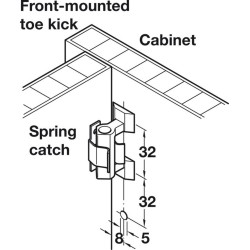 Cliquet à ressort pour table ou mur - 245.07.702