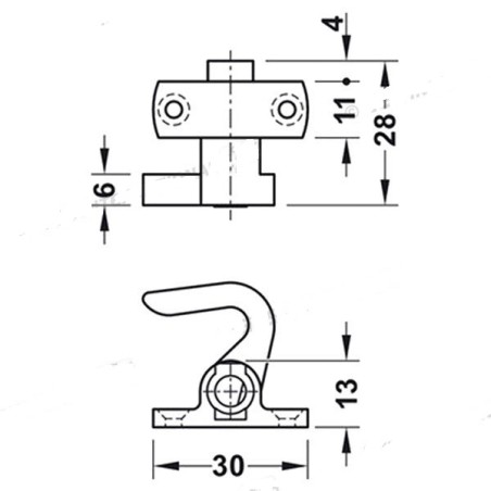 Left hook brown for Pusch Lock swing door