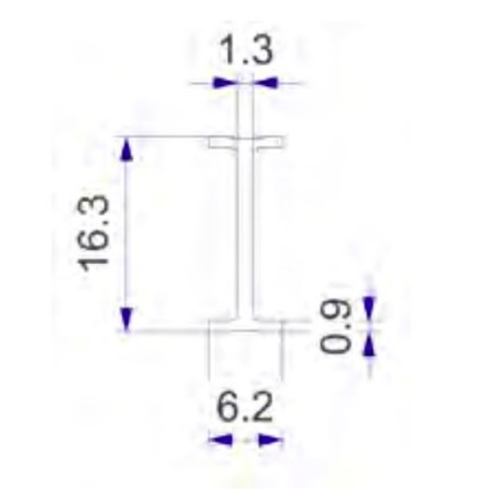 3 mètres I-track flexible et enroulable 16,3 x 6,2 x 1,3 mm