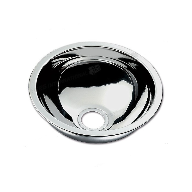 Évier rond en inox Ø 330 mm avec évacuation