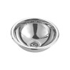 Semi-spherical sink for toilet, 260 mm built-in hole, polished stainless steel