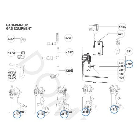VÁLVULA DE GAS CON CONEXIÓN DE GAS EX 207999376 - 407158683