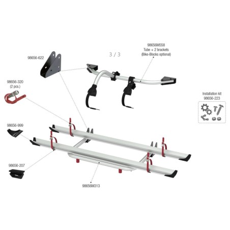 FIAMMA KIT TUBO FISSAGGIO BB CB GARAGE STANDARD 98656M558