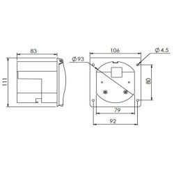 ROSI - FICHE EXTERNE BLANCHE 16A 2P+T230V IP44