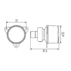 Frontlichtanzeige Richtung Ø 55 HELLA SX / DX 12V 21W mit Glühlampe