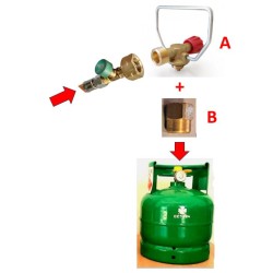 Kit de montaje para salida de 90 grados para bombona Camping Italia