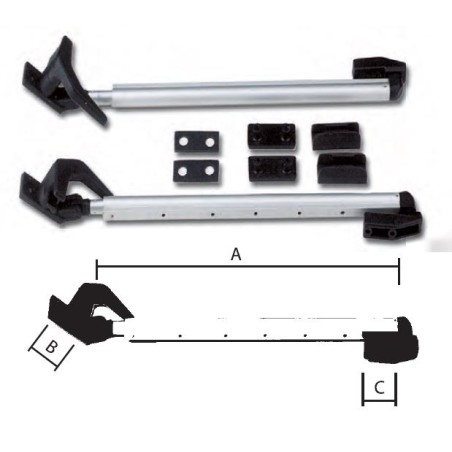 NRF COPPIA BRACCETTI KLICK KLACK 5 SCATTI 350-520 FINESTRE EU/AMERICACON MANIGLIE CHIUSURA