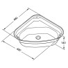 Fregadero triangular THETFORD Serie Basic Line 33 derecho