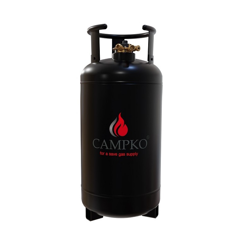 Bouteille de gaz CAMPKO 67R01 acier 36 L - multivalve et manomètre