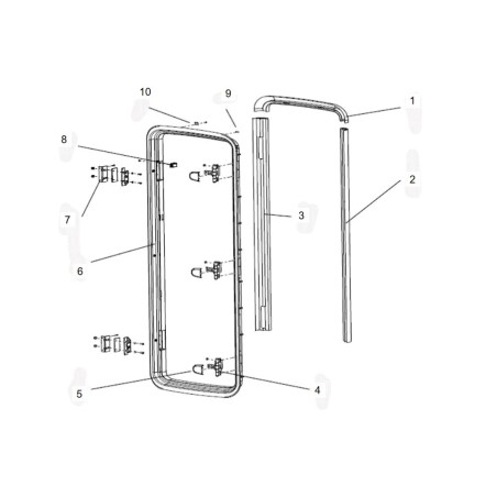 KIT DE 3 CHARNIÈRES DE PORTE MODÈLE CARAD-R/RF AVEC MOUSTIQUE - BG2170