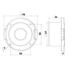 Box in plastica completo di innesto rapido bianco RAL9003