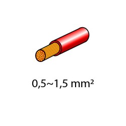 10 Terminals - ring terminals diameter 5 mm - Red - cable from 0.5 to 1.5 mmq