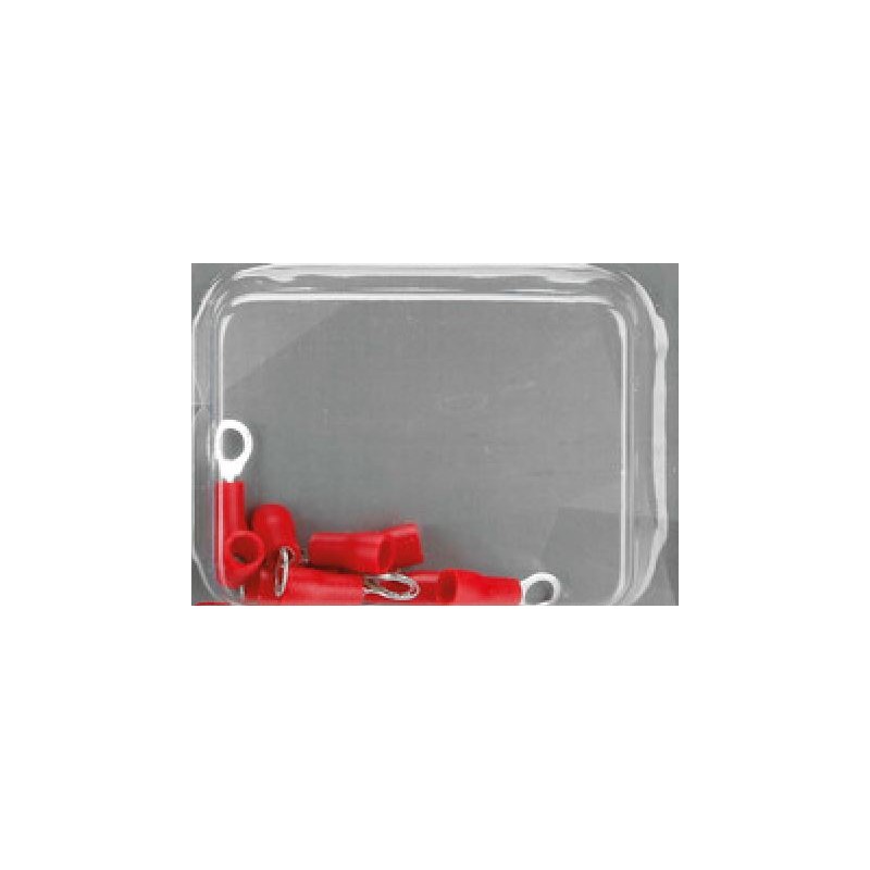 10 Terminals - ring terminals diameter 5 mm - Red - cable from 0.5 to 1.5 mmq