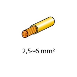 Terminals - ring terminals diameter 5 mm - Yellow - cable from 2.5 to 6 mmq