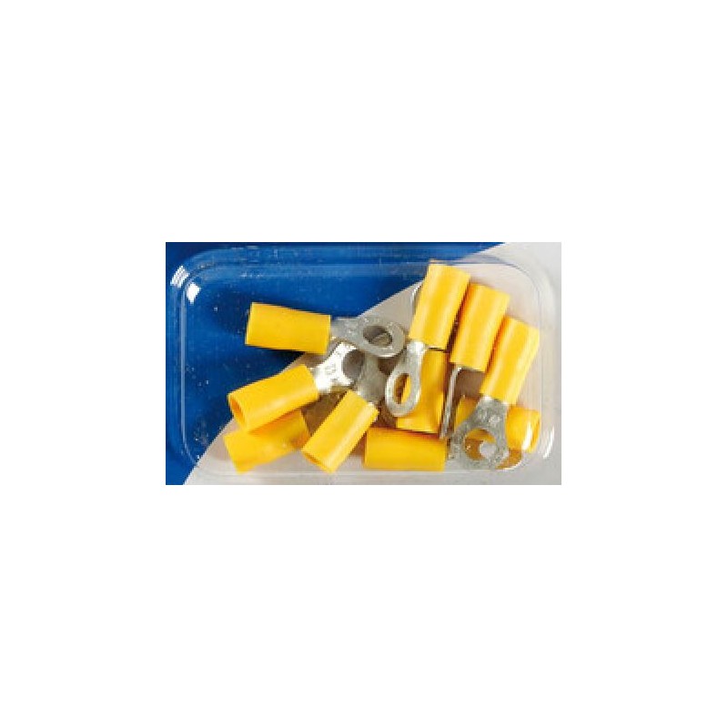 Terminals - ring terminals diameter 5 mm - Yellow - cable from 2.5 to 6 mmq