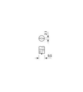 LED lamp socket T10 W2.1x9.5d at 12V - 2 pcs