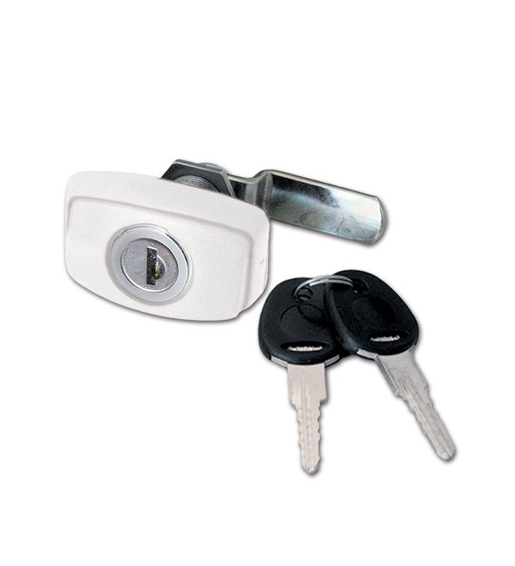 FAP 1046 White metal lock for tailgate 60x40 with keys