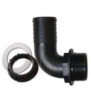 Complete curved hose connector Ø 15 mm - male 1/2''