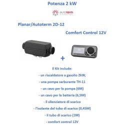 Kit Calentador de Aire Diésel PLANAR KIT ALTA ALTOTA 2D-12 + Panel de Control Confort 12V