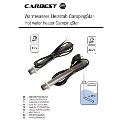 Electric Water Heater - Heating Rod for Hot Water in Tanks Carbest Campingstar 12V 75W, Temperature 38°C