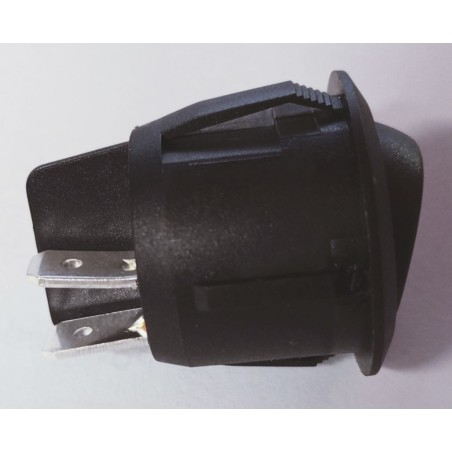 Interrupteur double E/S 20A rond noir encastré Ø 20