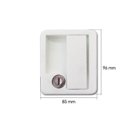 1070 complete white tailgate lock FAP 10x8x4 cm with NS key