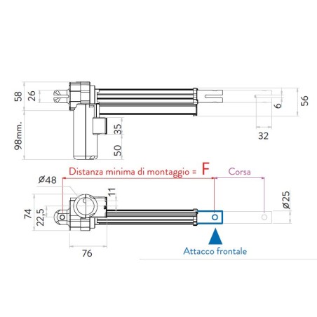 CIAR ACTUATOR LM20_03 STROKE 125 CLOSING 350 WITH ADJUSTABLE MICROSWITCHES