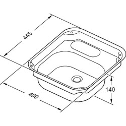 THETFORD Rectangular Sink Series Basic Line 34 - SBL3450-SP