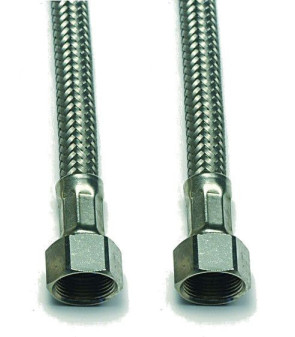 Pair of flex pipes F 3/8 connection for taps "