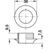 Rosette 13 mm matt nickel-plated x push lock