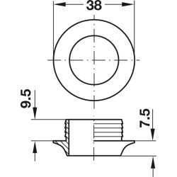 Rosetón 13 mm marrón x cierre a presión