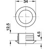Rosace blanche de 16 mm pour serrure à poussoir