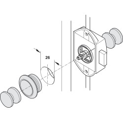Rosace blanche de 16 mm pour serrure à poussoir