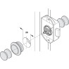 Rosace blanche de 16 mm pour serrure à poussoir